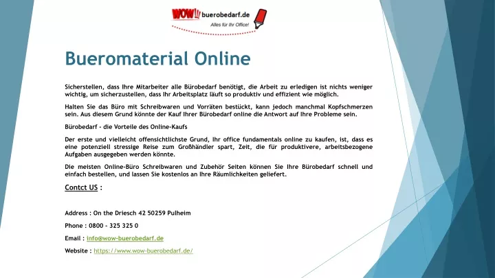 bueromaterial online