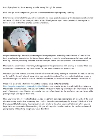 lots of people do not know learning to make money