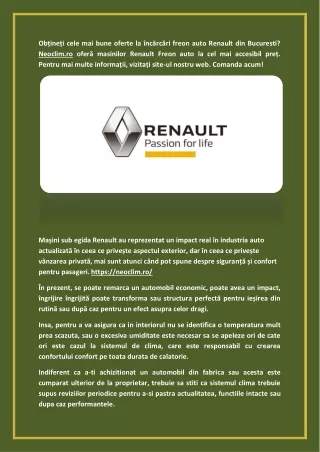 Freon auto Renault incărcare profesională