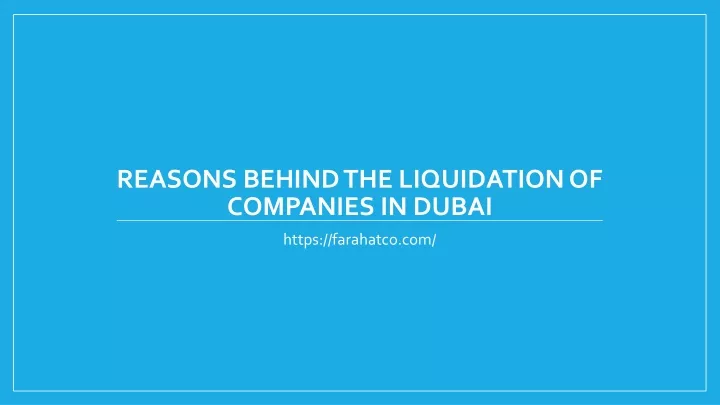 reasons behind the liquidation of companies in dubai