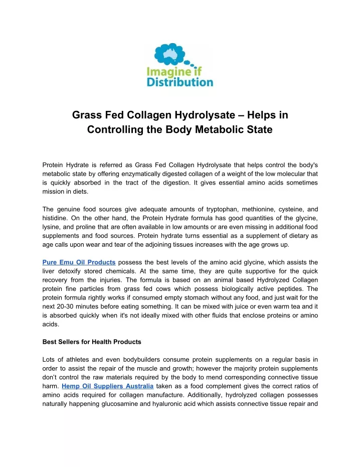 grass fed collagen hydrolysate helps