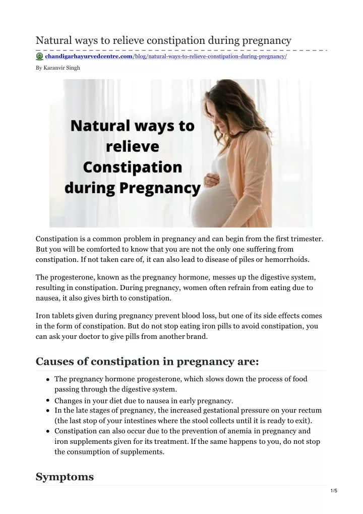 natural ways to relieve constipation during