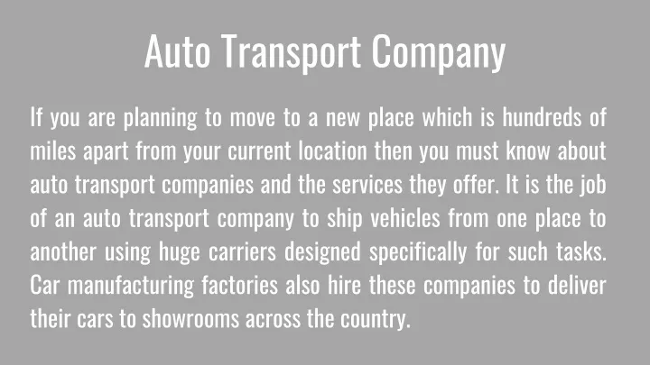 auto transport company