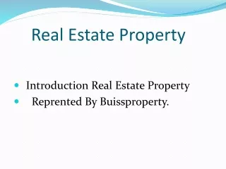 Real estate and property Investement