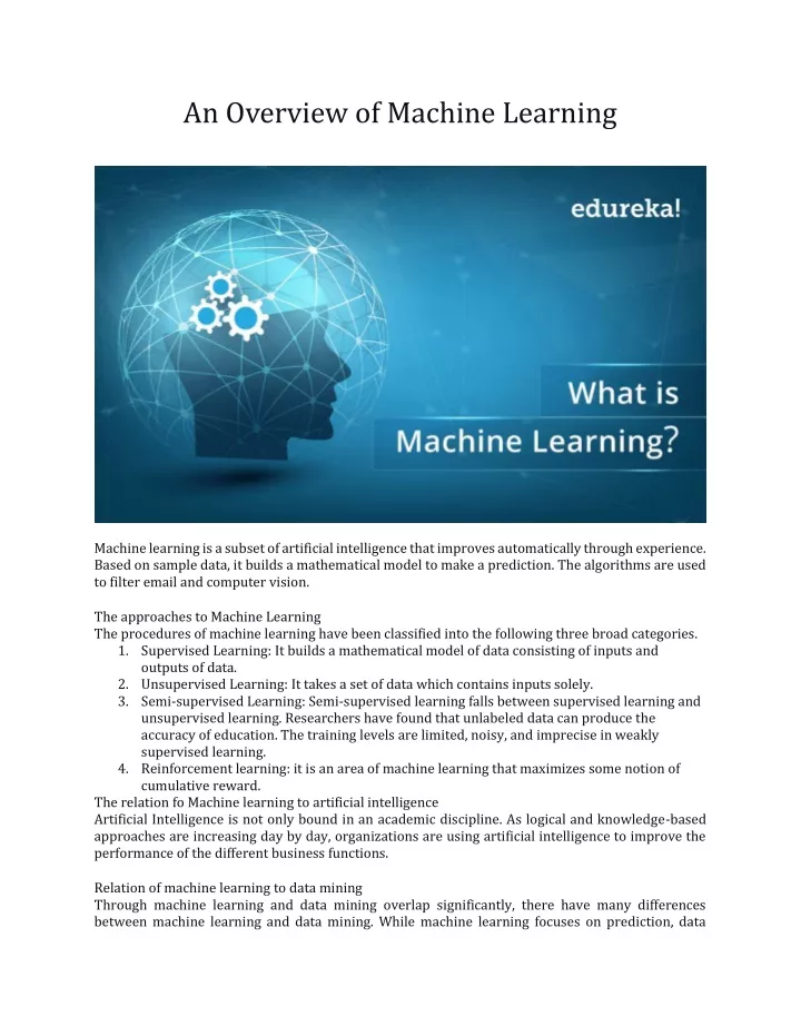 an overview of machine learning
