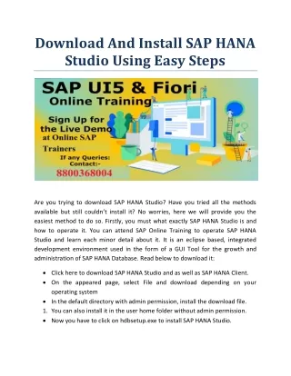 Download And Install SAP HANA Studio Using Easy Steps