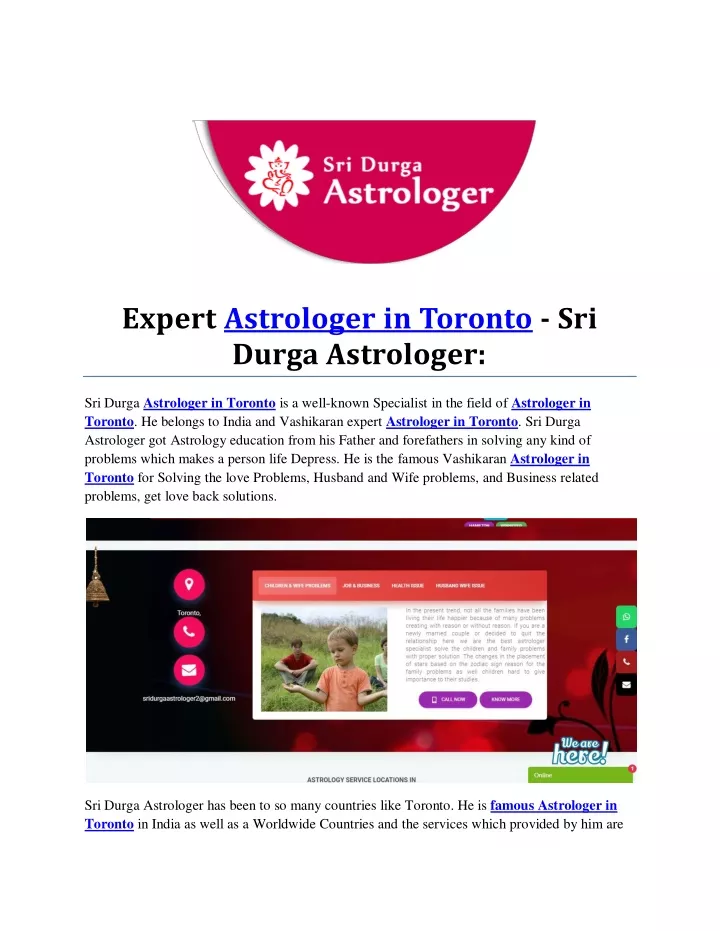 expert astrologer in toronto sri durga astrologer