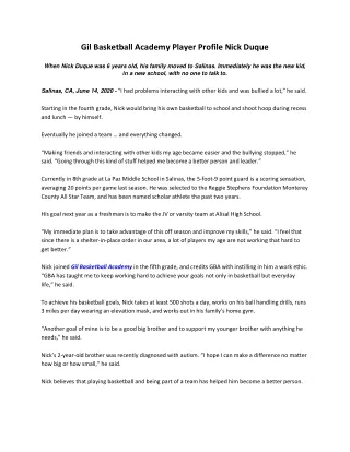 gil basketball academy player profile nick duque