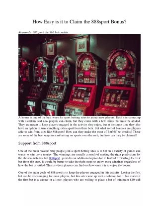 how easy is it to claim the 888sport bonus