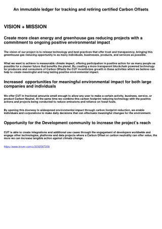 An immutable ledger for tracking and retiring certified Carbon Offsets