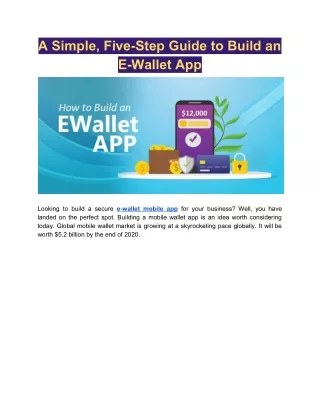 A Simple, Five-Step Guide to Build an E-Wallet App