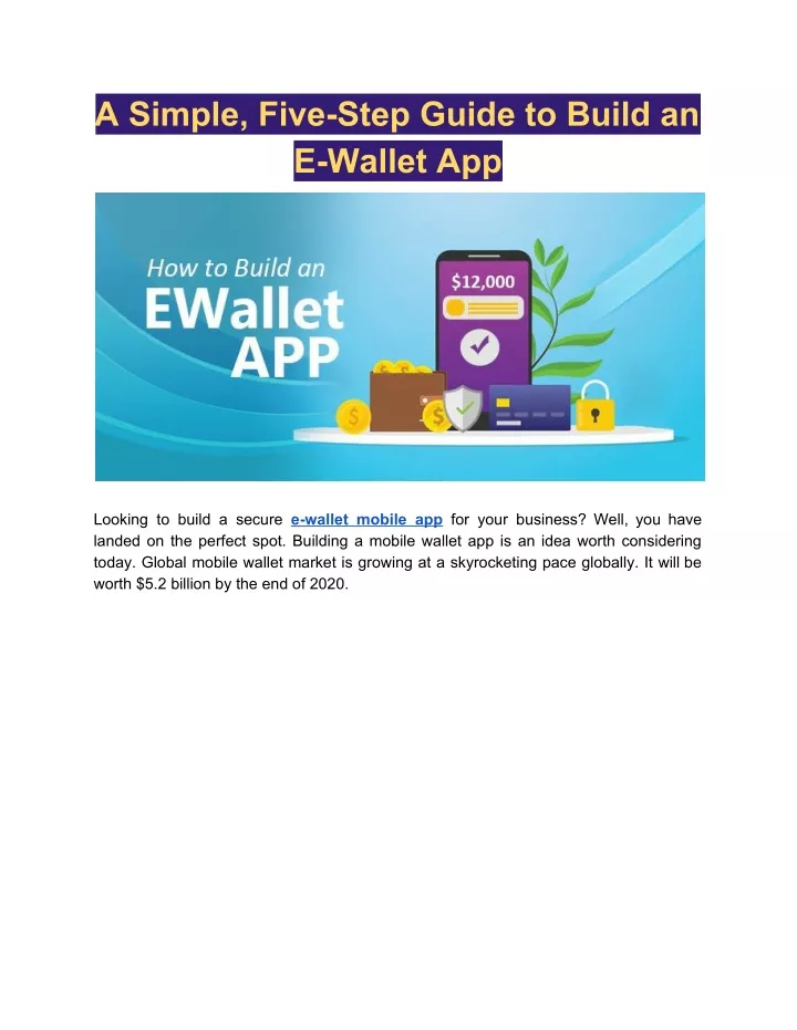a simple five step guide to build an e wallet app