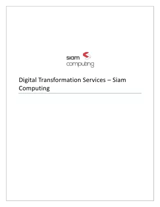 Digital Transformation Services - Siam Computing-