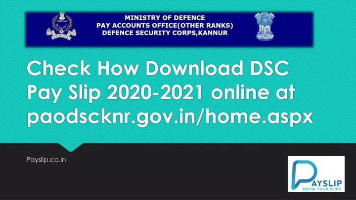 check how download dsc pay slip 2020 2021 online at paodscknr gov in home aspx
