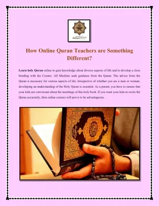 How Online Quran Teachers are Something Different?