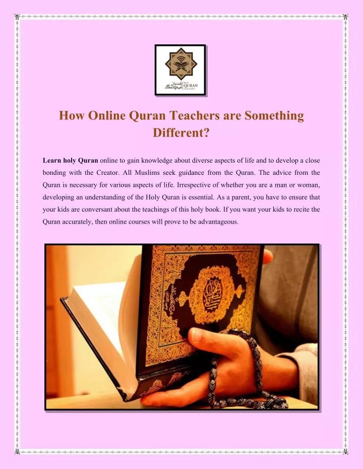 how online quran teachers are something different