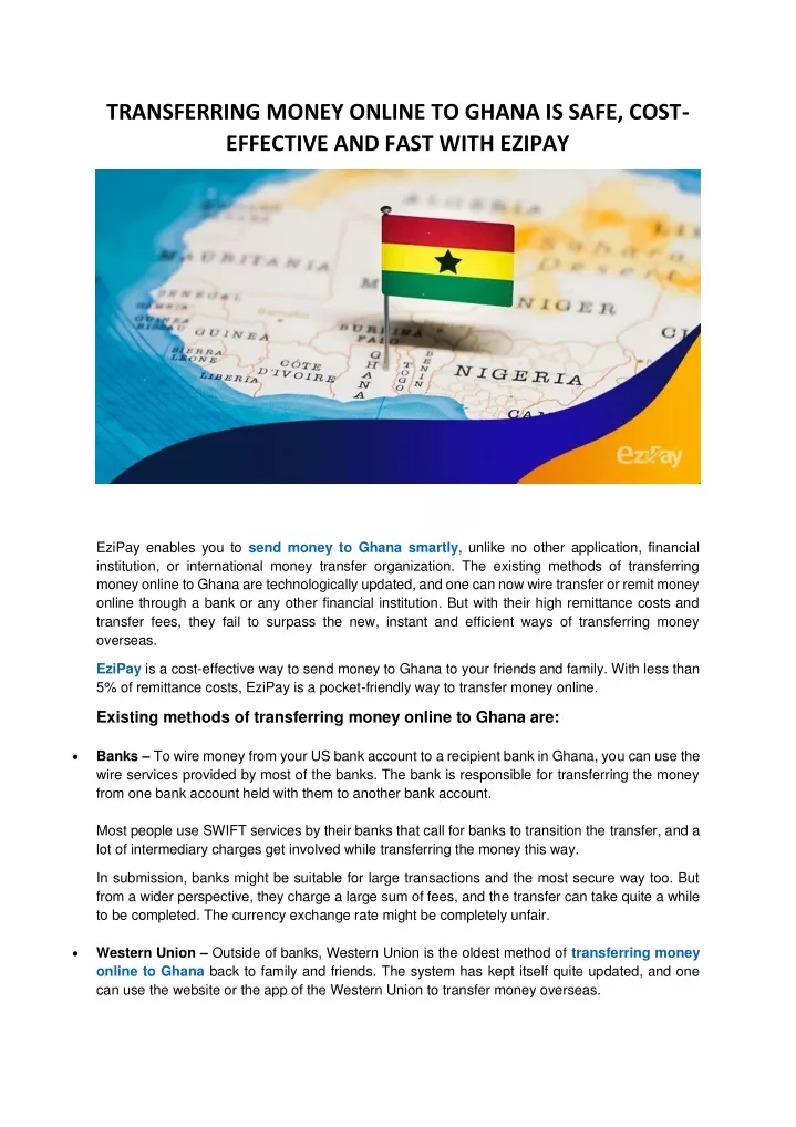 transferring money online to ghana is safe cost