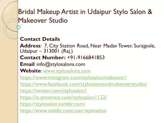 Bridal Makeup Artist in Udaipur Stylo Salon & Makeover Studio