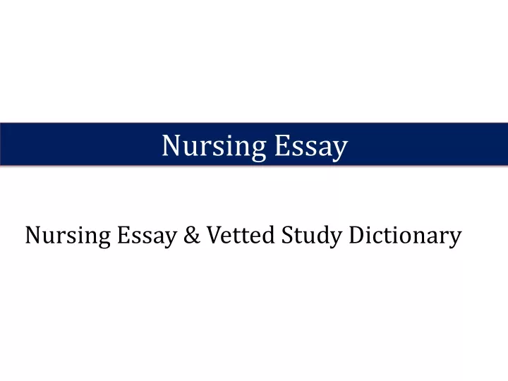 nursing essay