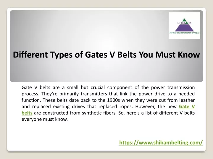different types of gates v belts you must know