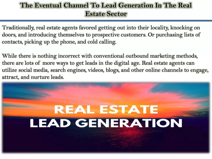 the eventual channel to lead generation