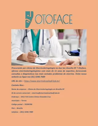Clinica de Otorrinolaringologia em Brasília DF_Otorrino em Brasilia