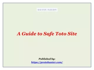 A Guide to Safe Toto Site