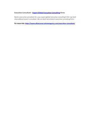 executive consultant expert global executive
