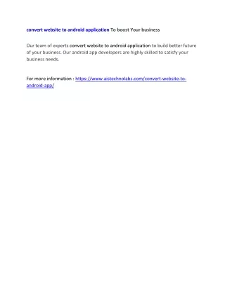 convert website to android application to boost