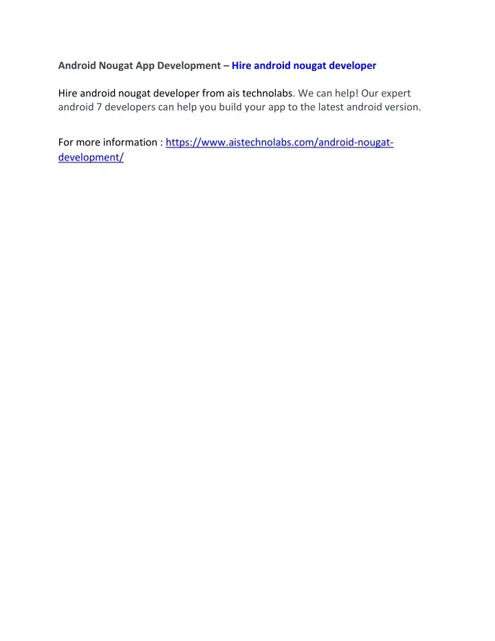 android nougat app development hire android