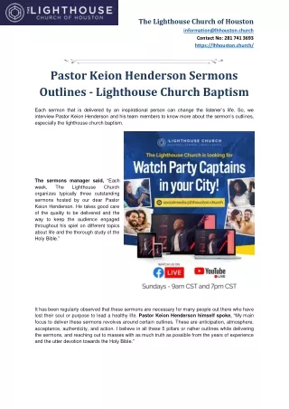 Pastor Keion Henderson Sermons