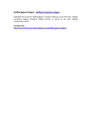 staffing agency calgary staffing companies