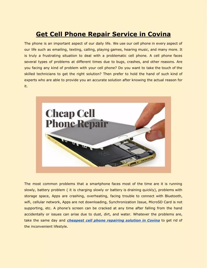 get cell phone repair service in covina
