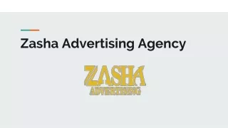 Zasha Advertising Agency in Bangalore