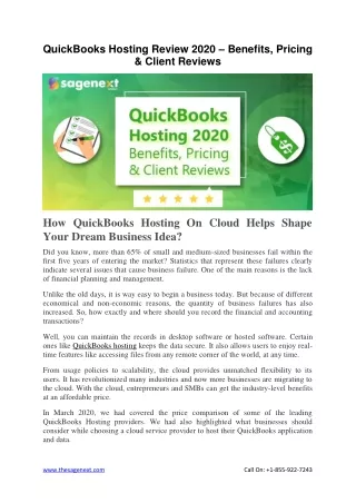 QuickBooks Hosting Review 2020 – Benefits, Pricing & Client Reviews