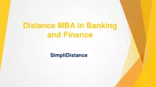 Distance MBA in Banking and Finance - SimpliDistance