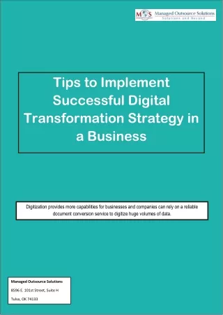 Tips to Implement Successful Digital Transformation Strategy in a Business