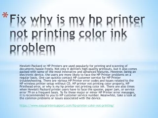 Fix why is my hp printer not printing color ink problem