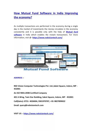 how mutual fund software in india improving