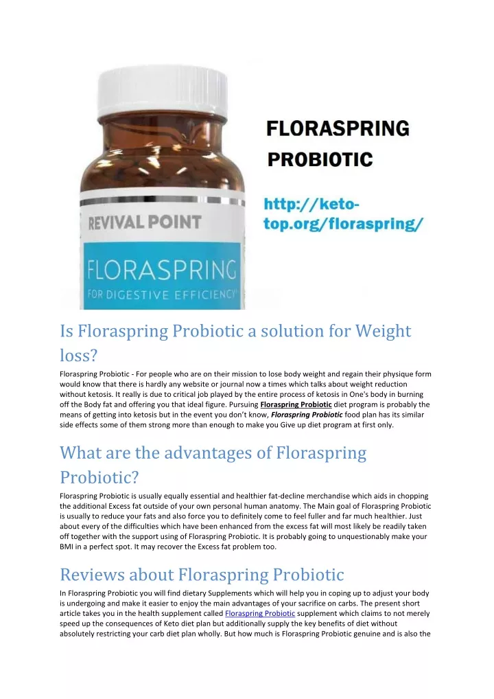 is floraspring probiotic a solution for weight
