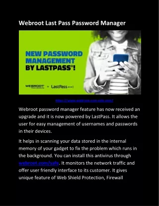 webroot last pass password manager