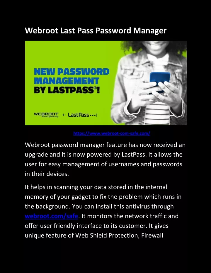 webroot last pass password manager