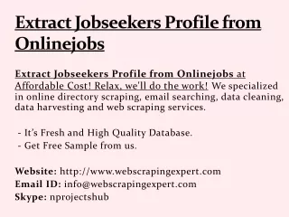 extract jobseekers profile from onlinejobs