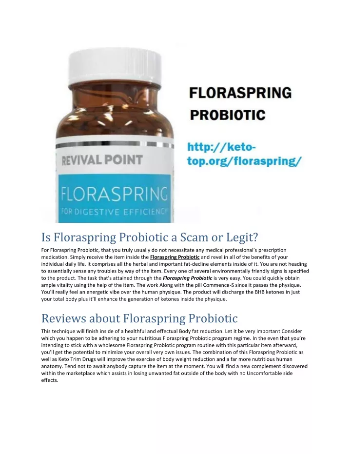 is floraspring probiotic a scam or legit