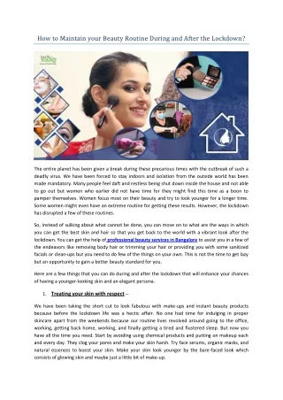 how to maintain your beauty routine during