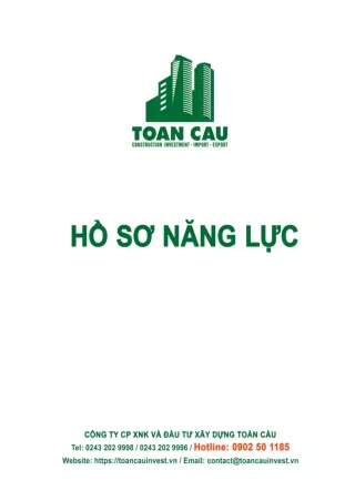 Hồ sơ năng lực công ty Toàn Cầu Invest