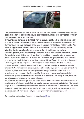 essential facts about car glass companies