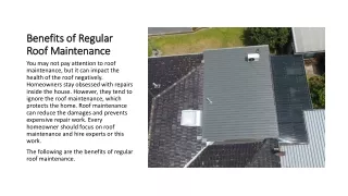 benefits of regular roof maintenance