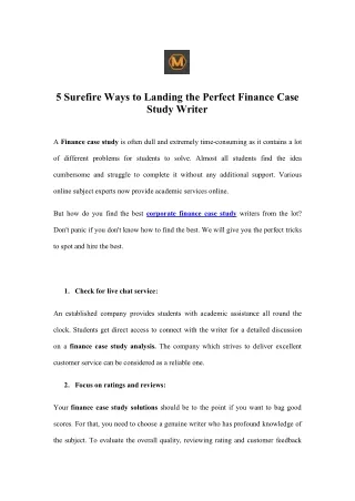 5 surefire ways to landing the perfect finance