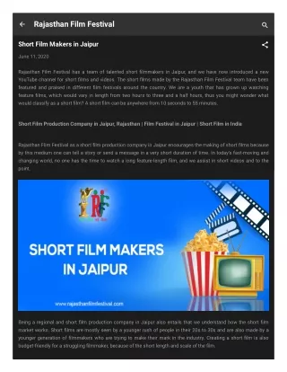 Short Film Makers in Jaipur